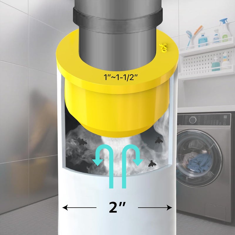 YMSDrain YMS Washing Machine Drain Outlet Plug, Silicone Sealing Plug for 1" ~ 1 1/2" Inlet Pipe, Durable & Easy to Install, Sewer Seal Coupler for Washing Machine Box (2" Outlet) - Image 2